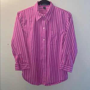 Lauren Ralph Lauren Women 3/4 sleeve button down blouse